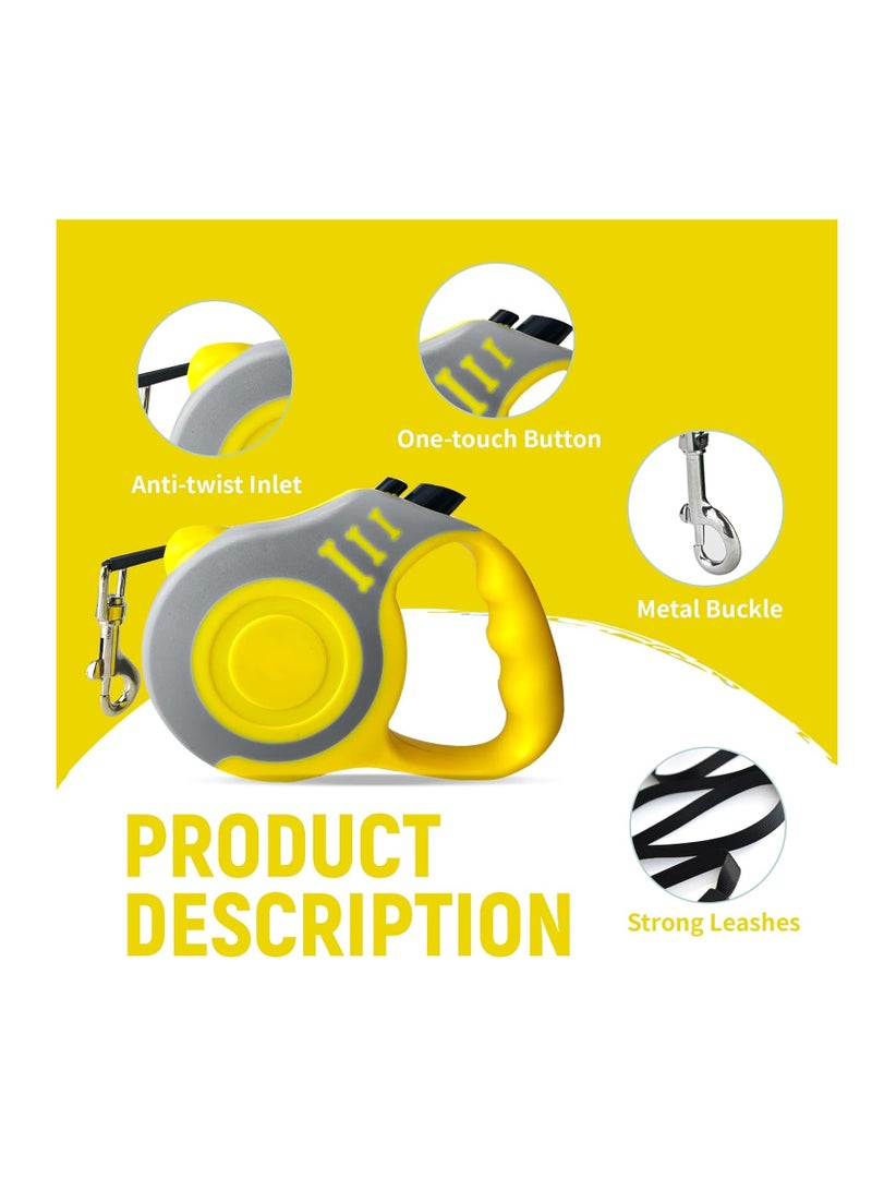 قابل للسحب الكلب الجلد التلقائي قابل للسحب الكلب الجر الشريط ، الشريط الحيوانات الأليفة 16ft دائمة ومريحة ، ومكافحة زلق مقبض ، لا تشابك ، وقفة وقفل ، ومناسبة للكلاب الصغيرة والمتوسطة - Image 5